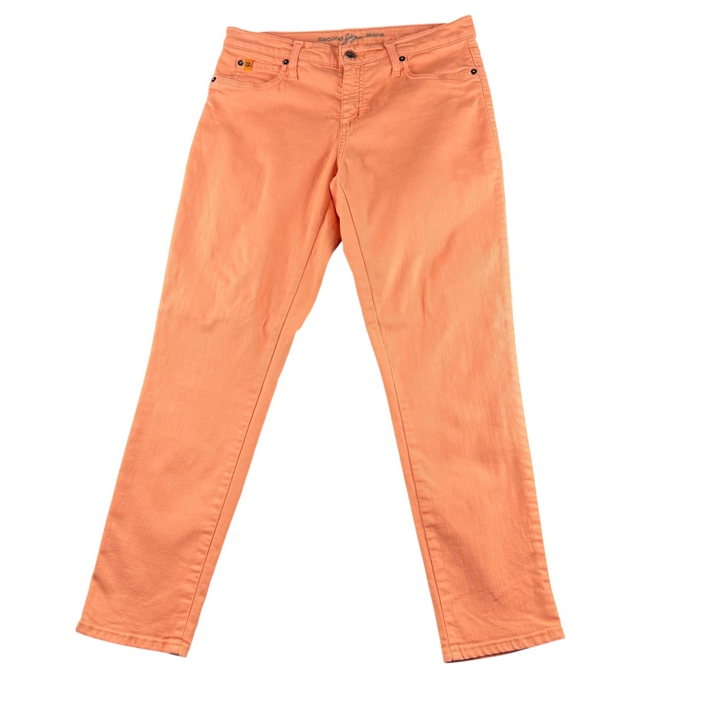 Second Yoga Jeans Womens 29 Peach Orange Straight Leg Stretch Denim SWP-1161